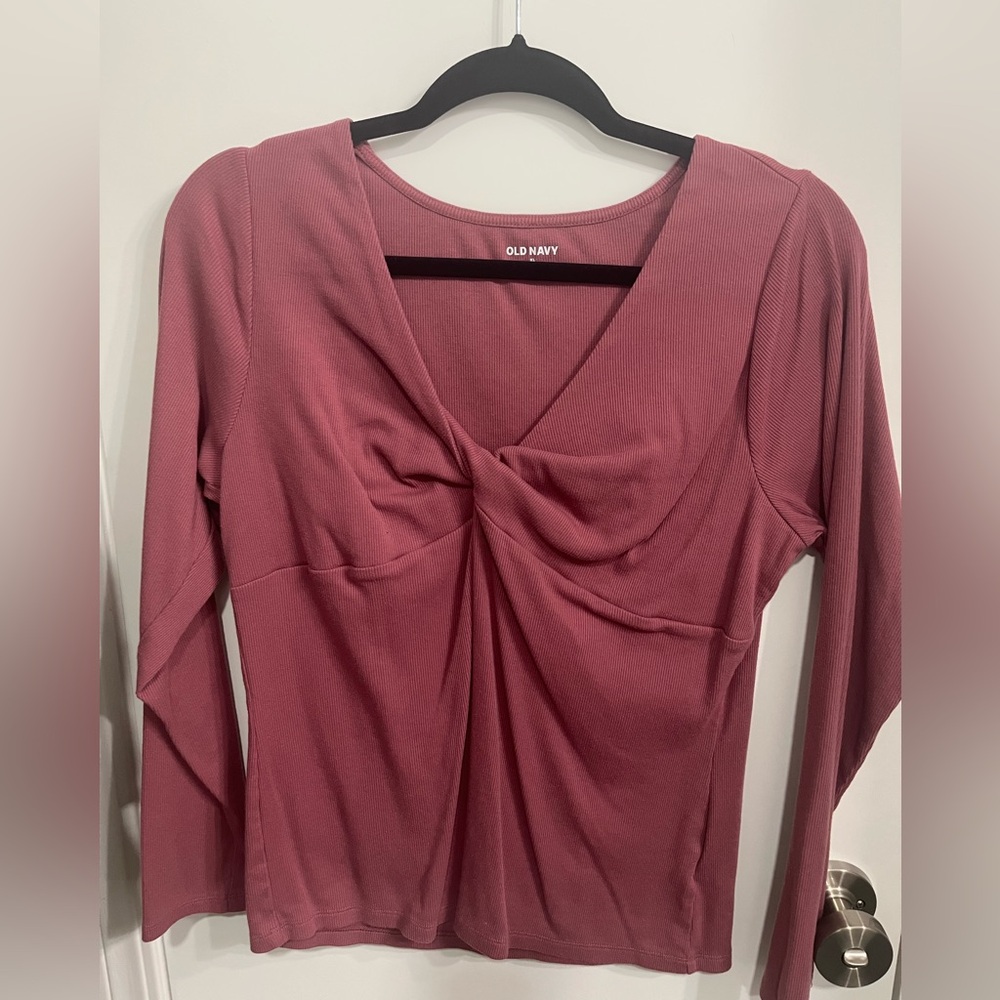 Old Navy Women's Rose Long Sleeve Twist Top